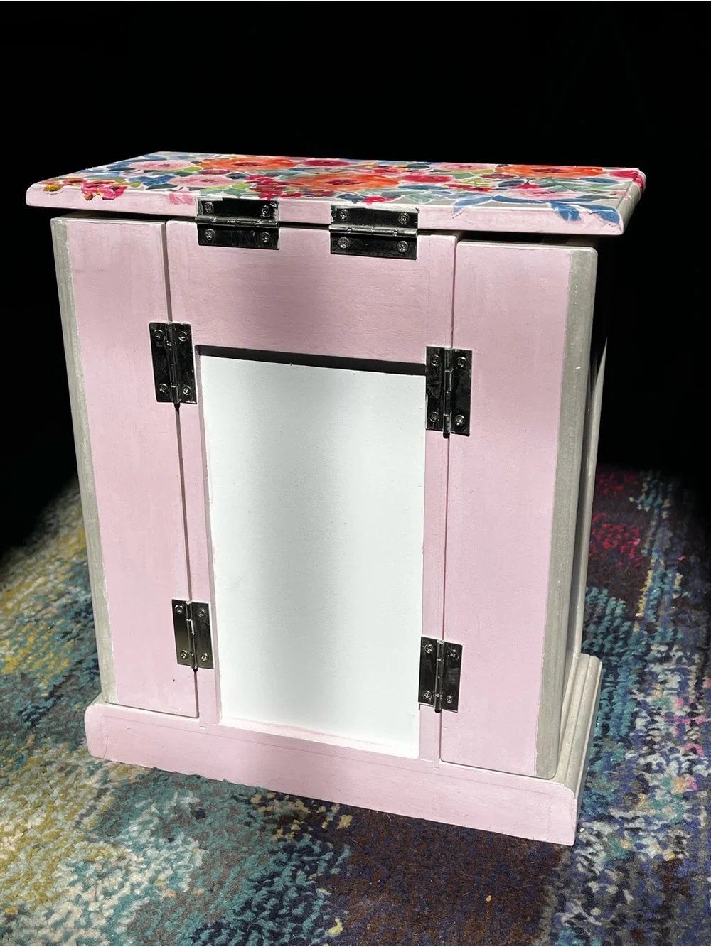hand restored floral cottage core jewelry box